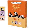 Hello Pandas - Juego de regalo de papel de origami 3D, 3 piezas, fanfan/xingxing/papá, kit de origami precortado, linda escultura de papel de animal para adolescentes y adultos