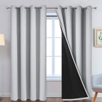 Yakamok Cortinas 100% opacas de color gris claro de 84 pulgadas de largo y