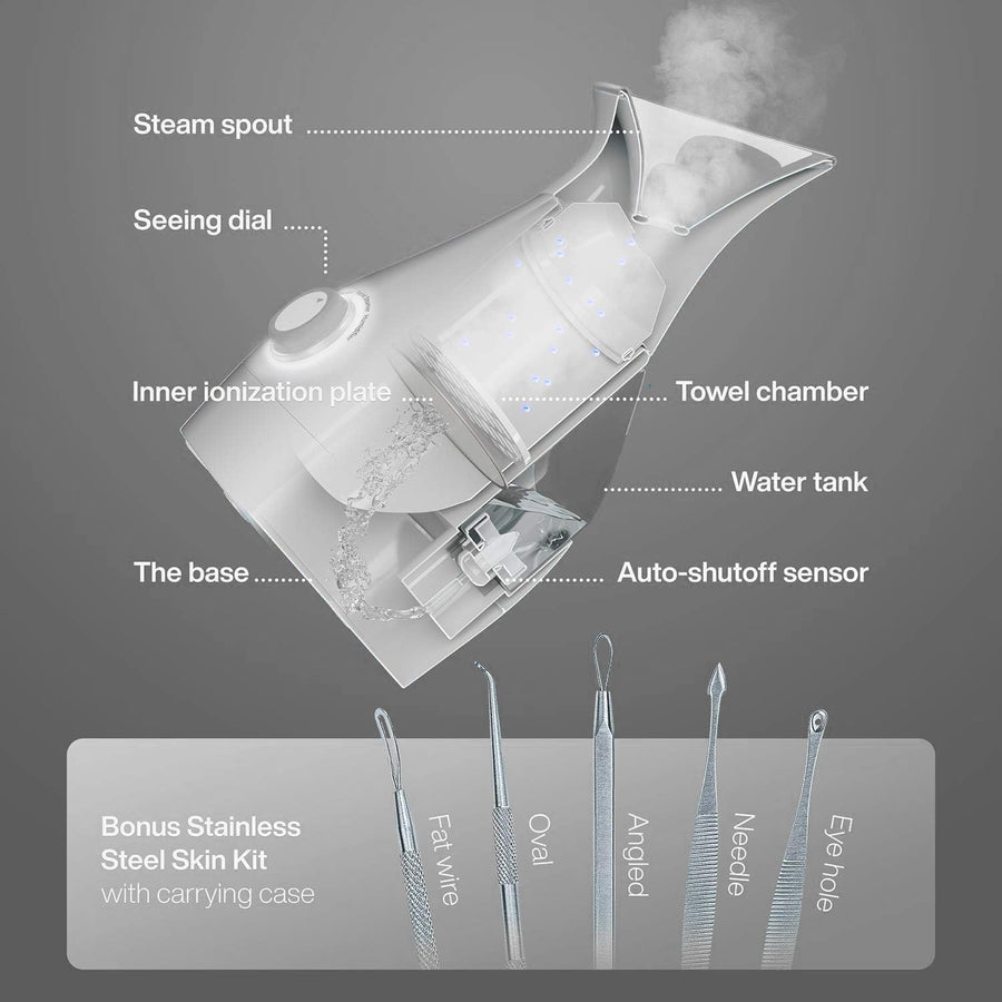 Pure Daily Care NanoSteamer - Vaporizador facial nano iónico grande...