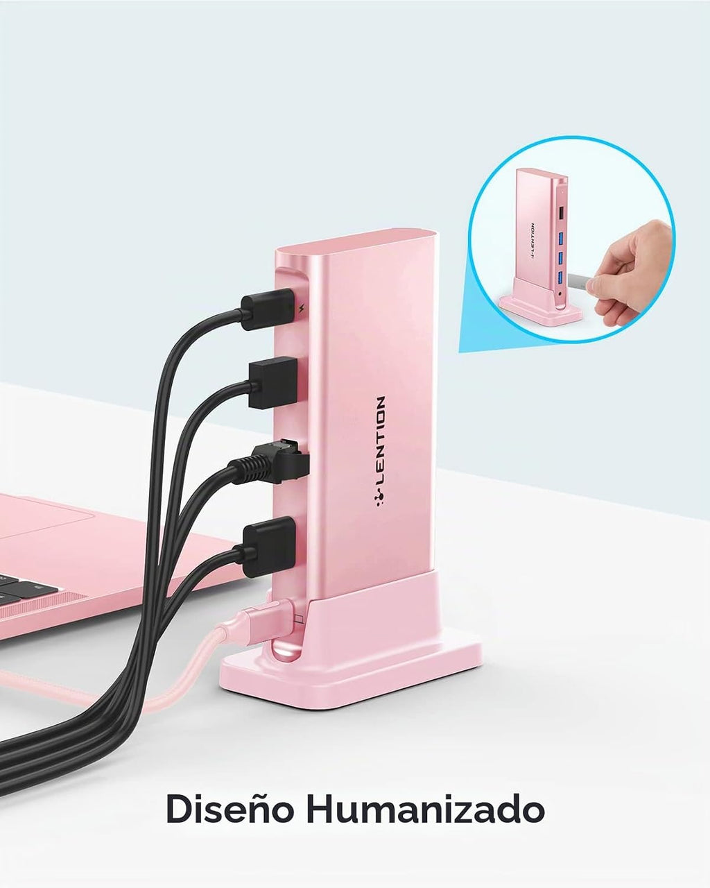 LENTION, CB-TP-D53HEA-CCN-ROG-AE, hub USB 3.0 de 5 puertos