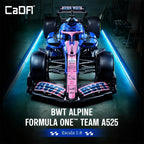 CaDA C64012W BWT Alpine F1 Team A525 2025 Kit de construcción de autos de carreras de Fórmula 1, 2173 piezas, modelo coleccionable grande a escala 1:8, funciones mecánicas detalladas completas, juego