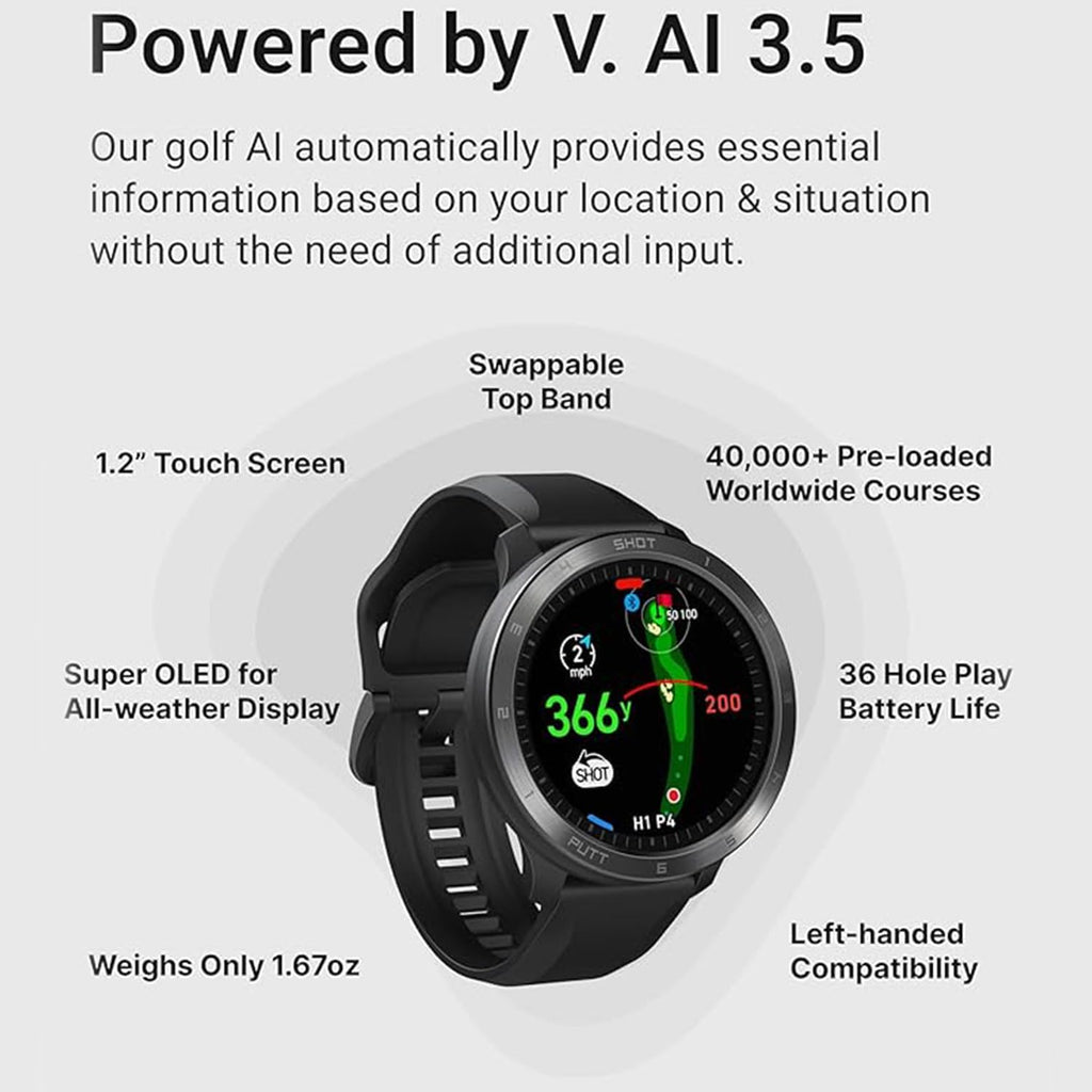 Voice Caddie Reloj de golf T11 PRO con GPS AMOLED, verde Undulation sin suscripción mensual 40k+ cursos preinstalados con seguimiento de tiros, modo de tempo de práctica, pantalla táctil OLED de 1.3