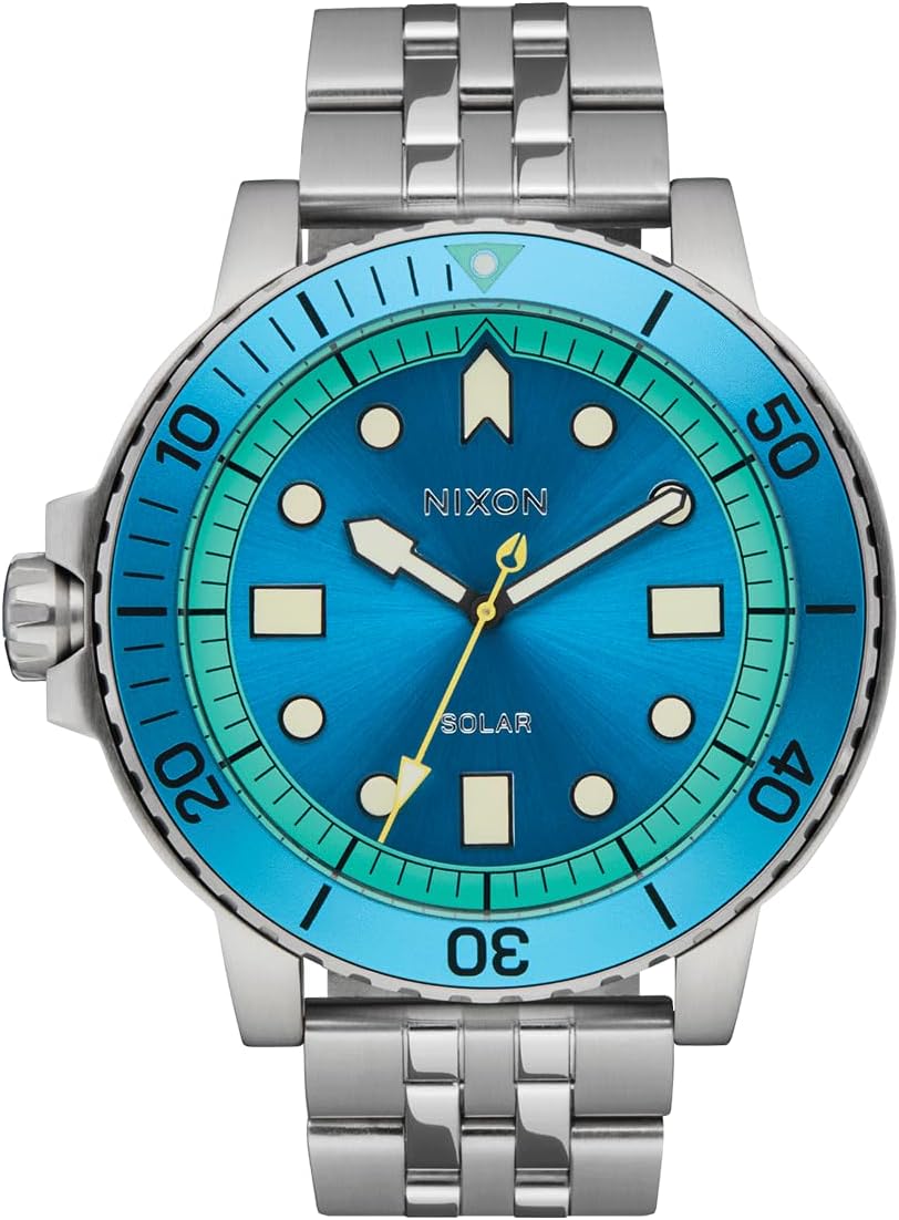 NIXON Stinger 44 A1402-328.1 ft Reloj analógico resistente al agua para hombre (esfera LUM de 1.732 in, correa de acero inoxidable de 0.787 in)