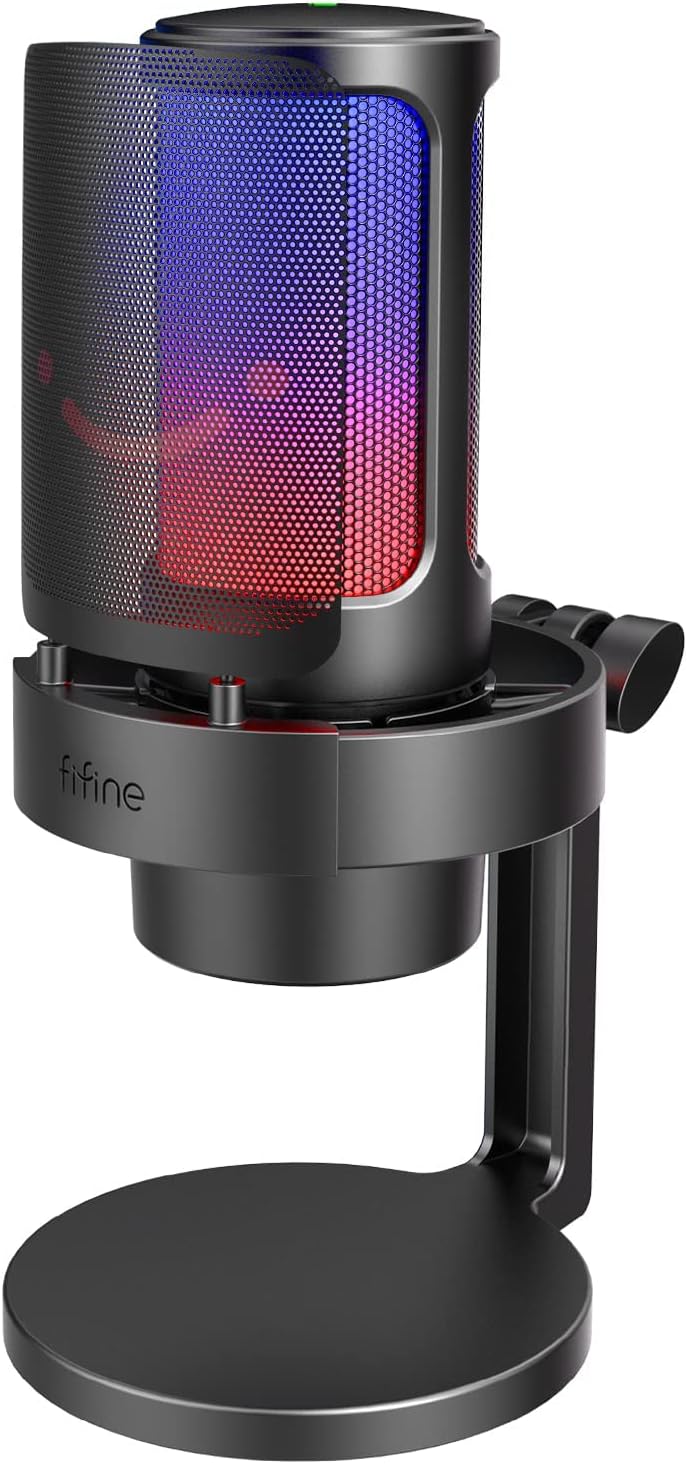 FIFINE AmpliGame A8 Micrófono de condensador USB para juegos con control