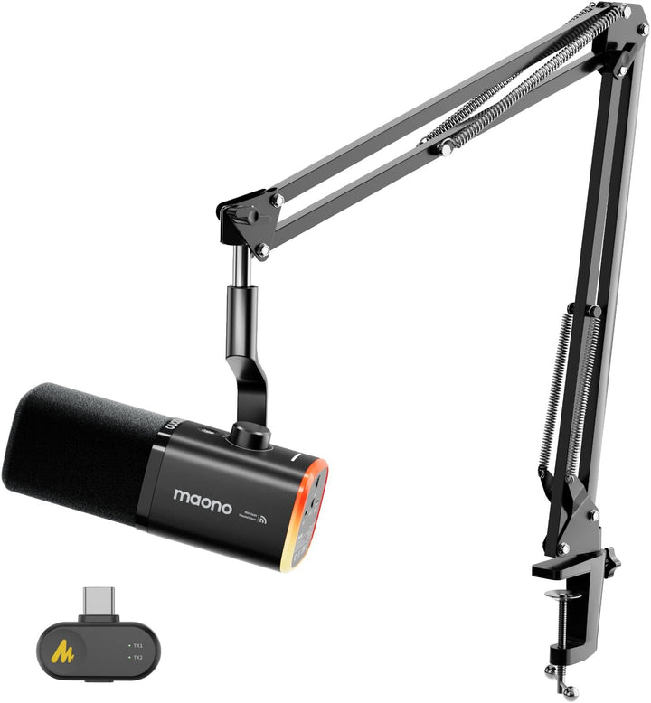 MAONO PD100WS - Micrófono inalámbrico para juegos para PC, micrófon...