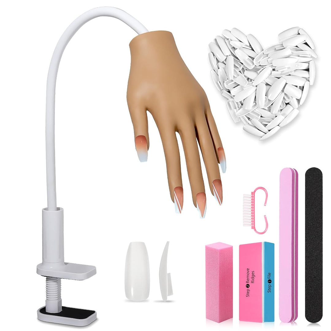 Mano de práctica para uñas acrílicas, uñas que nunca se caen, mano...