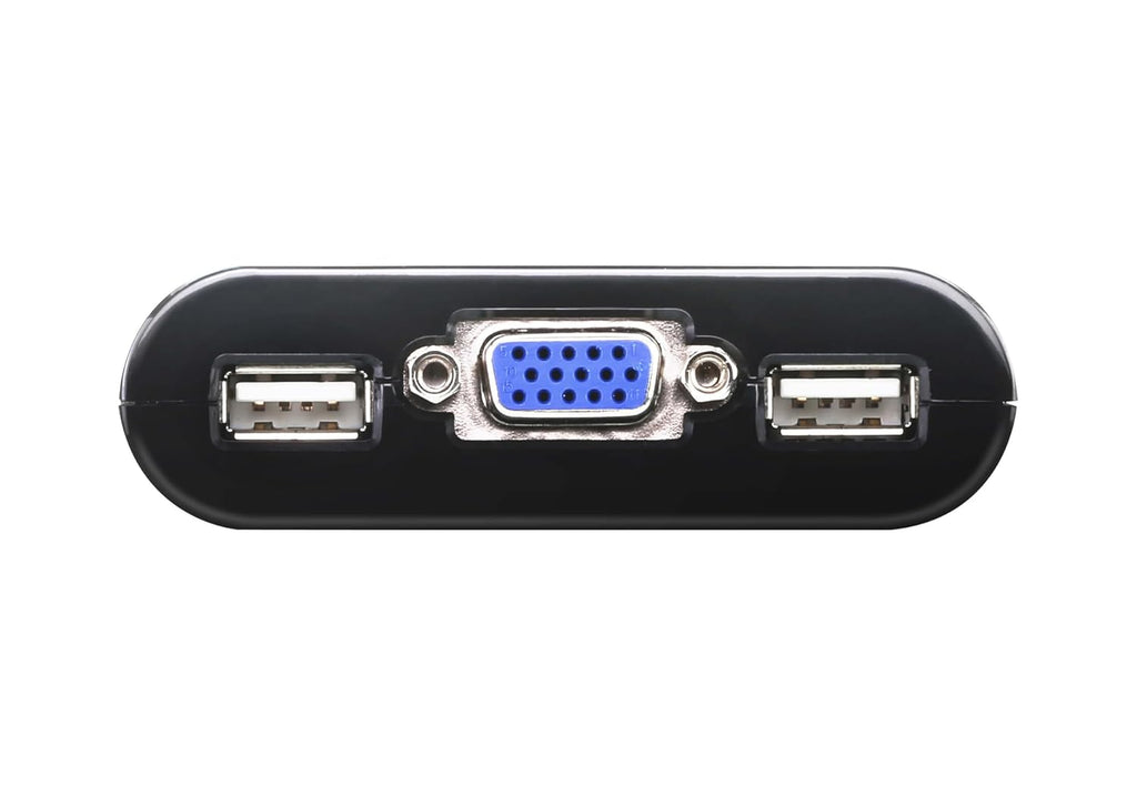 ATEN CS22U - Conmutador KVM de 2 puertos USB y cable VGA con selector de puerto remoto