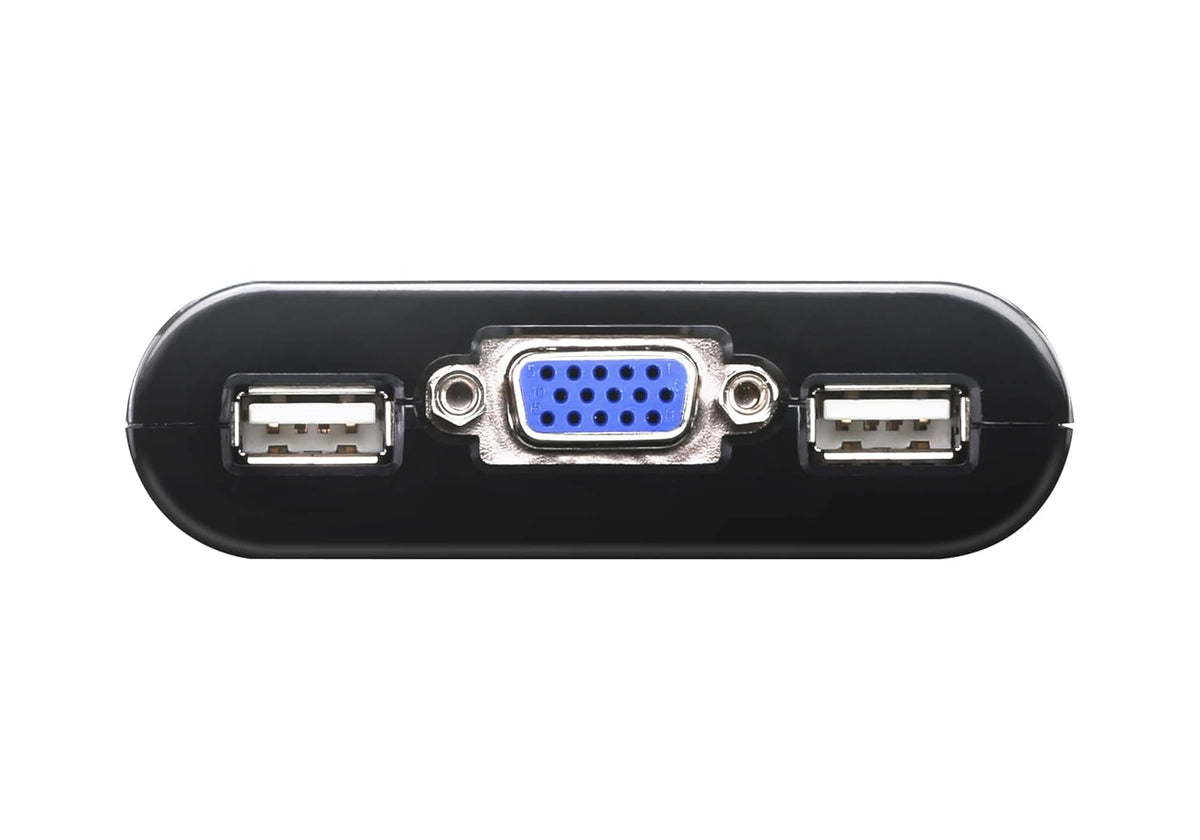 ATEN CS22U - Conmutador KVM de 2 puertos USB y cable VGA con selector de puerto remoto
