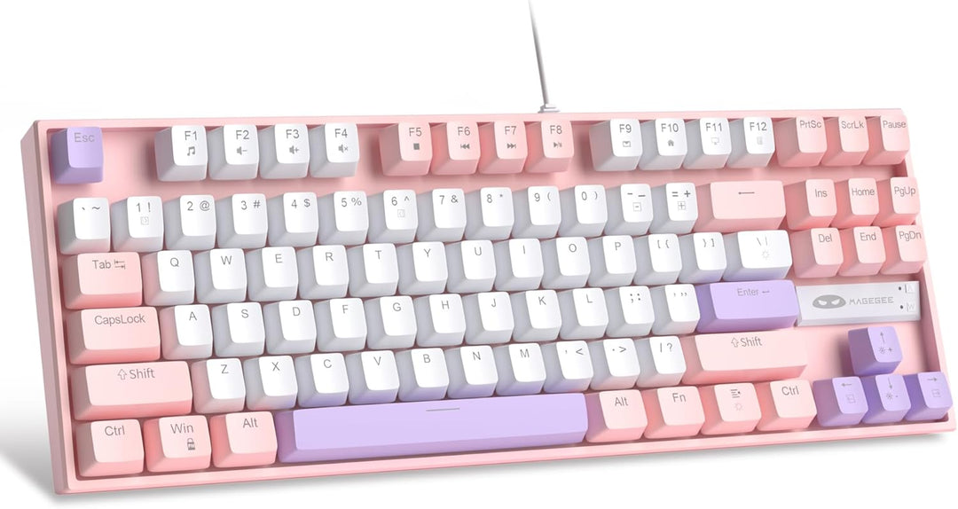 MageGee Teclado mecánico 75% para juegos, interruptor rojo, retroil...