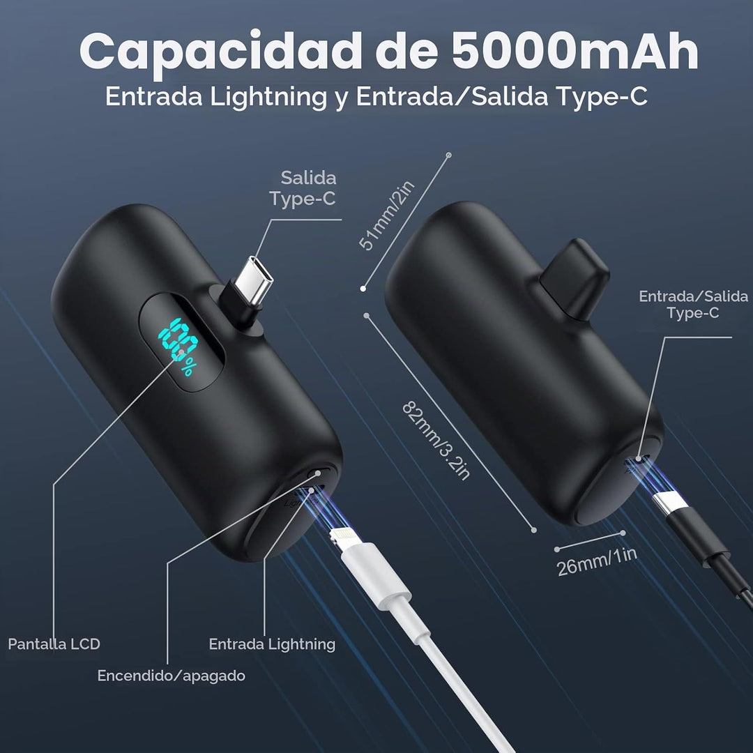 [Paquete de 2] Cargador portátil pequeño para iPhone 17\/16\/15 Ser...