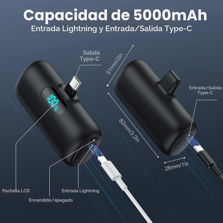 [Paquete de 2] Cargador portátil pequeño para iPhone 17\/16\/15 Ser...
