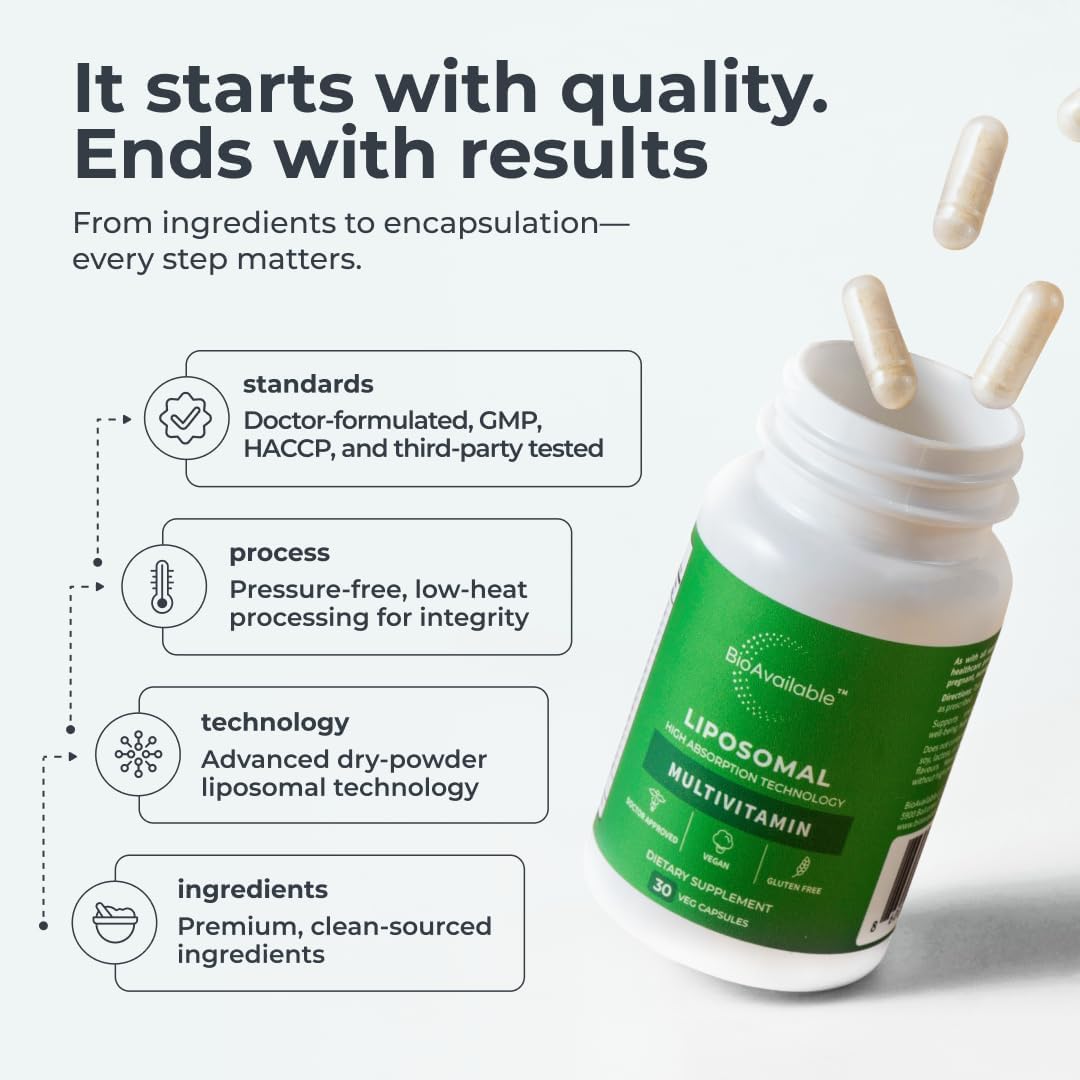 Cápsula multivitamínica liposomal biodisponible | 30 Cápsulas | Abs...