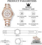 OLEVS Relojes para Mujeres Lujo Diamante con Fecha Analógico Cuartz para Mujer