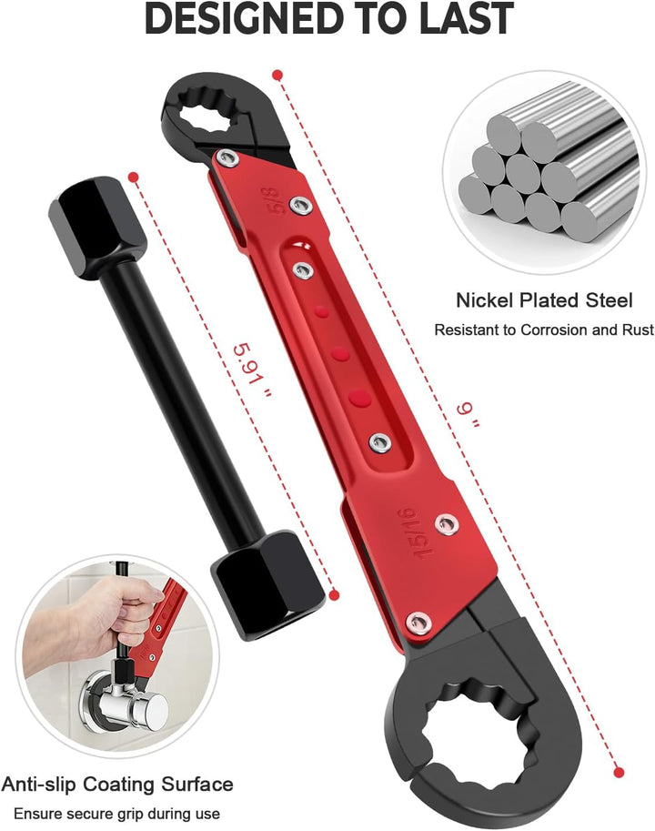 Vorhixa Kit de herramientas de fontanería de 5 piezas con llave de...