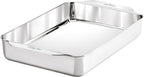 All-Clad Bandeja rectangular de acero inoxidable para hornear de 9 x 13 pulgadas, triple capa para hornear consistente, (asar, hornear galletas, brownies y más) utensilios profesionales de acero