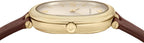 Emporio Armani Reloj de cuero marrón de dos manos para mujer (Modelo: AR11708)