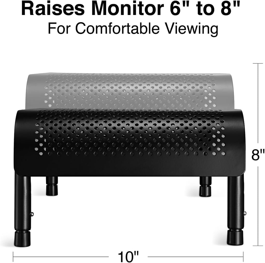 Staples TECH Soporte de monitor de acero ajustable, elevador ergonómico de