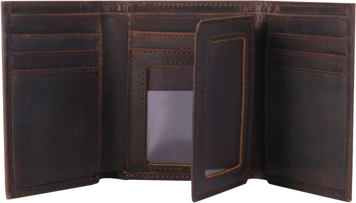 baotuiok Billetera de cuero triple para hombre con 11 ranuras para...