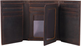 baotuiok Billetera de cuero triple para hombre con 11 ranuras para...