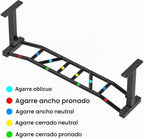 Kipika Barra de dominadas montada en el techo de 48 pulgadas, barra de barbilla multiagarre resistente, barra de dominadas montada, altura ajustable, bandas de dominadas para dominadas y estiramiento