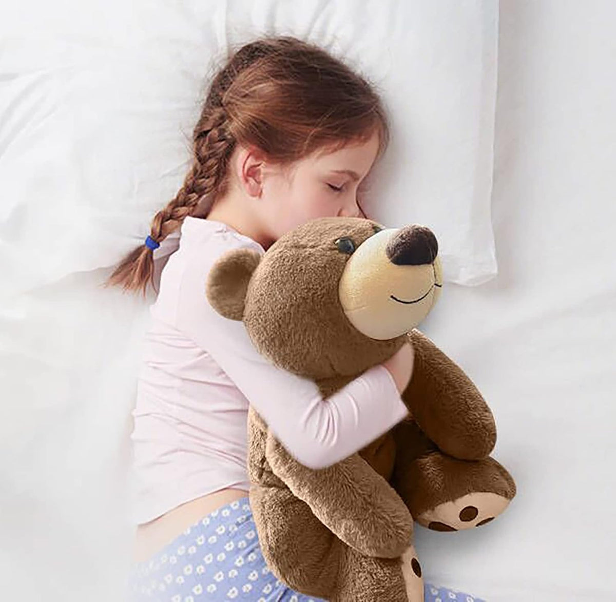 Mewkou Oso de peluche con peso de 3.5 libras, almohada de animales de felpa con peso de 24 pulgadas, bonitos juguetes de peluche kawaii, regalos para niños, adultos, adolescentes, cumpleaños, Navidad