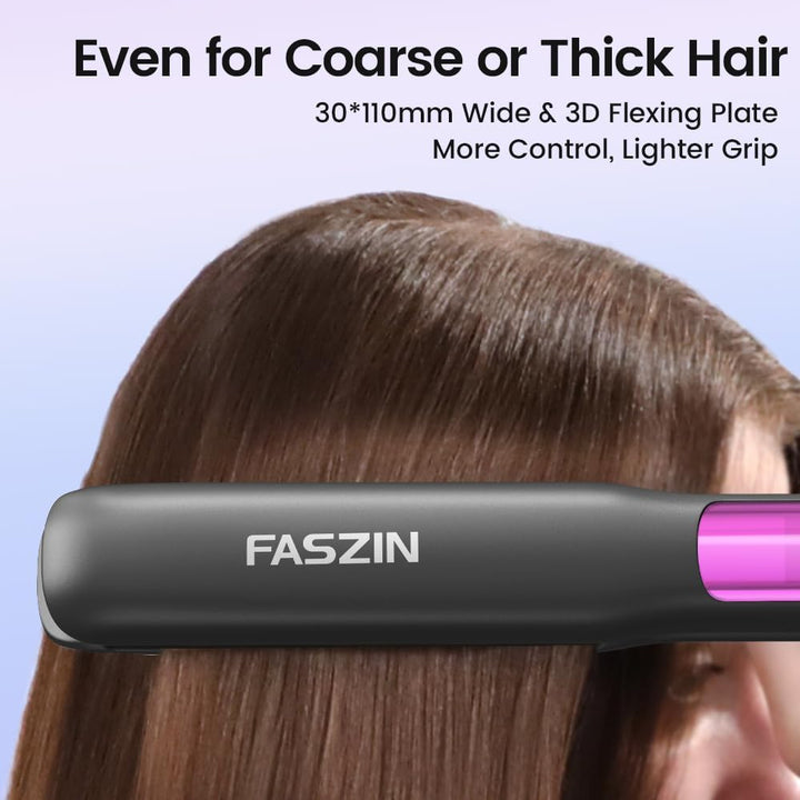Faszin Plancha de pelo profesional, placa de titanio iónico de 1.18...