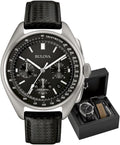 Bulova Serie Archive Lunar Pilot para Hombre - Conjunto de Reloj Cronógrafo de Cuarzo de Alto Rendimiento de 6 Manecillas, Acero Inoxidable y Correa de Nailon Negro, Cristal de Zafiro Estilo: 96B251