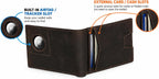 Cartera Bifold de Cuero para Hombres, Bloqueo RFID, Ranura para Tracker (Café Vintage)