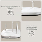 Zens Cargador inalámbrico 4 en 1, compatible con MagSafe y Qi2, carga inalámbrica ultrarrápida de 15 W para Apple iPhone 16/15/14/13/12, Apple Watch, AirPods, incluye adaptador de corriente (blanco)