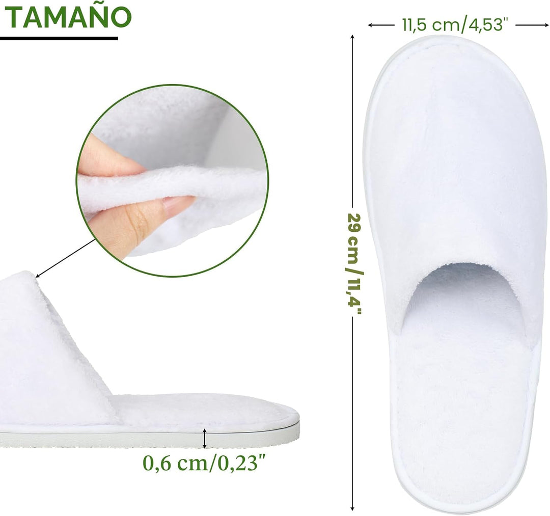 QatmMkt - 10 pares de pantuflas desechables unisex para invitados,...