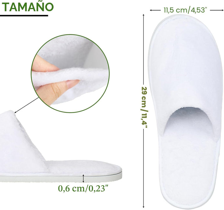 QatmMkt - 10 pares de pantuflas desechables unisex para invitados,...