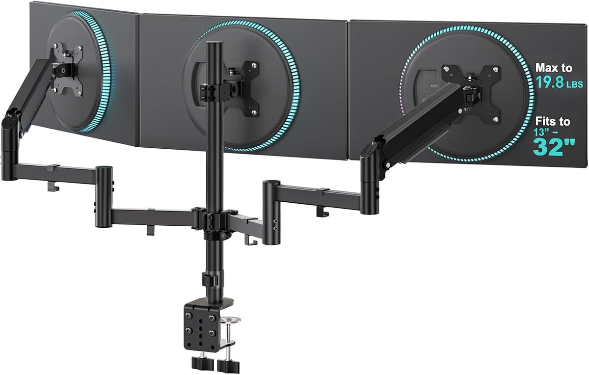 WALI Soporte de monitor triple para pantallas de 13 a 32 pulgadas