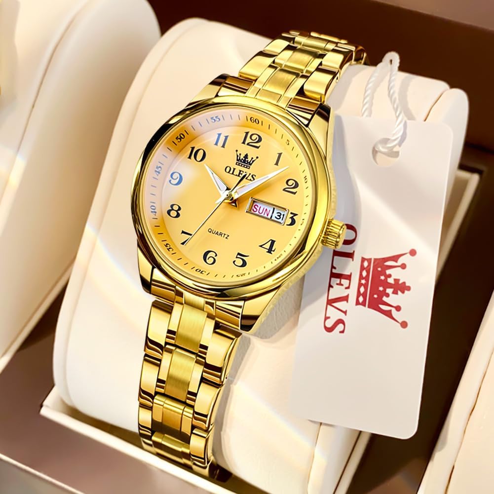 OLEVS Reloj de Lujo para Mujeres, Modo Pequeño de Muñeca, Acero Inoxidable, Reloj para Damas, Calendario