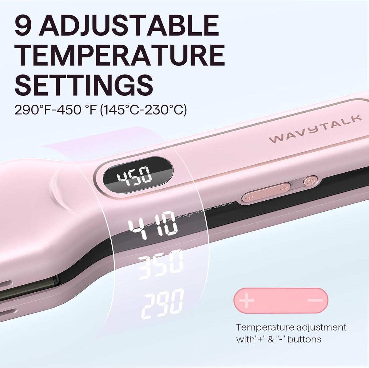 Wavytalk Plancha plana de titanio para cabello húmedo o liso, con v...