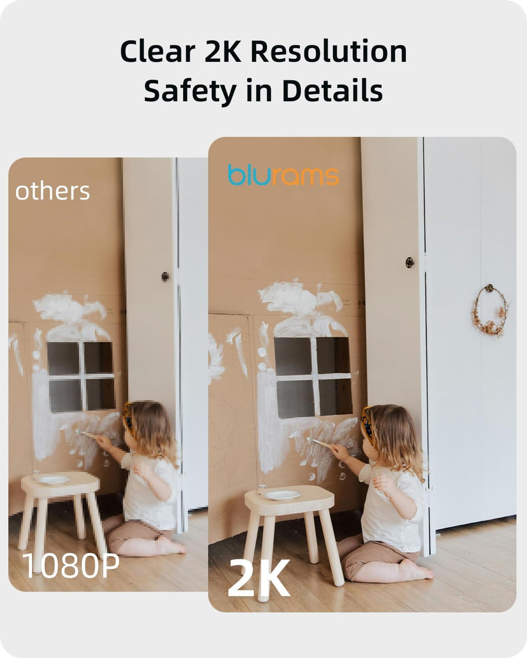 blurams Cámara de seguridad 2K, monitor para bebé, cámara para perr...