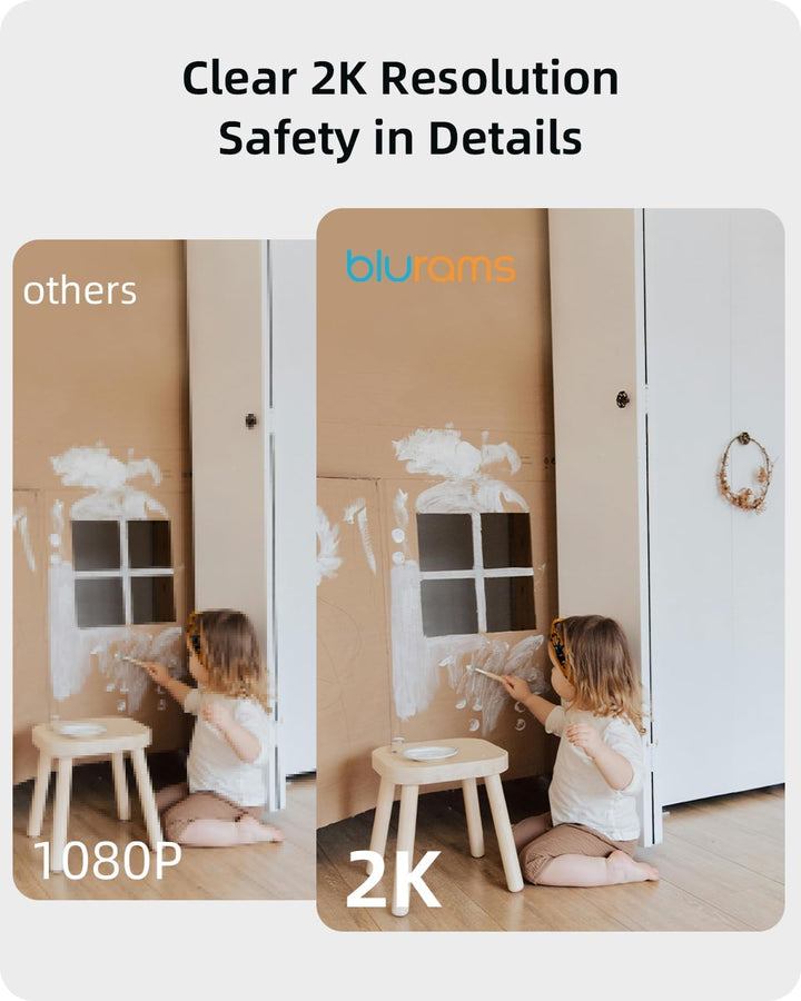 blurams Cámara de seguridad 2K, monitor para bebé, cámara para perr...