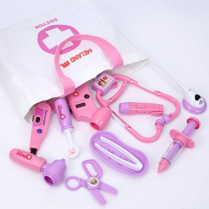 Meland - Kit médico de juguete para niñas, juego de doctor, peluche...