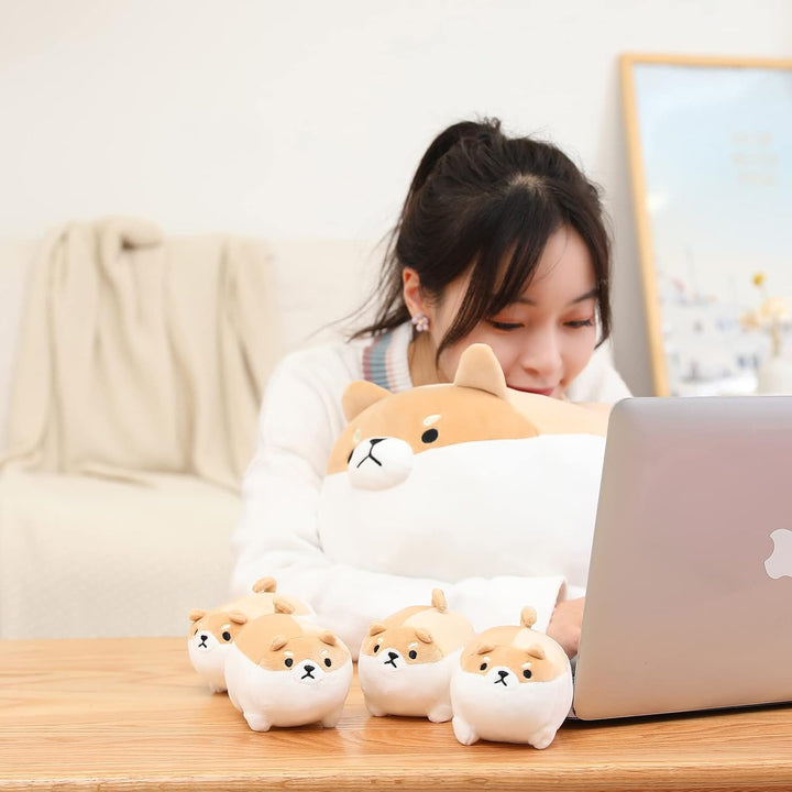 SQEQE Juguete de peluche Shiba Inu con 4 peluches de Shiba Inu en s...