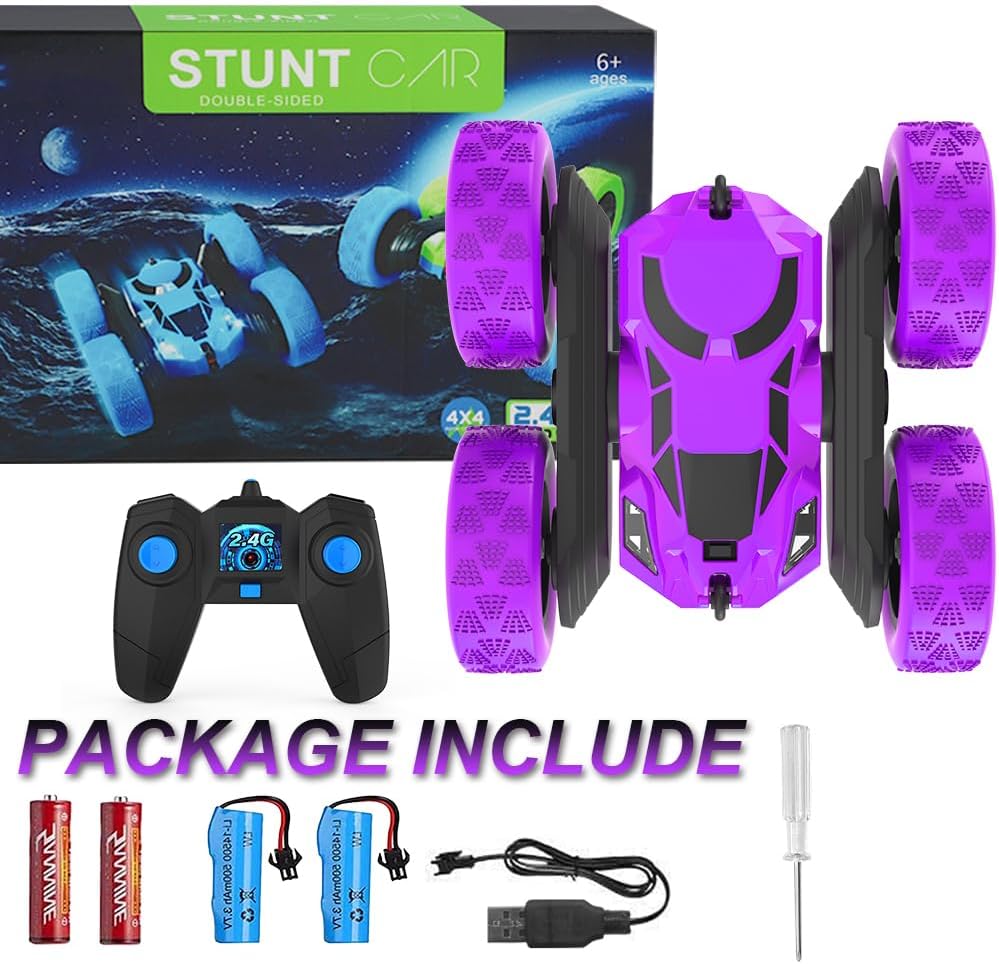 Hamdol Auto de control remoto para niños, auto de acrobacias RC gir...
