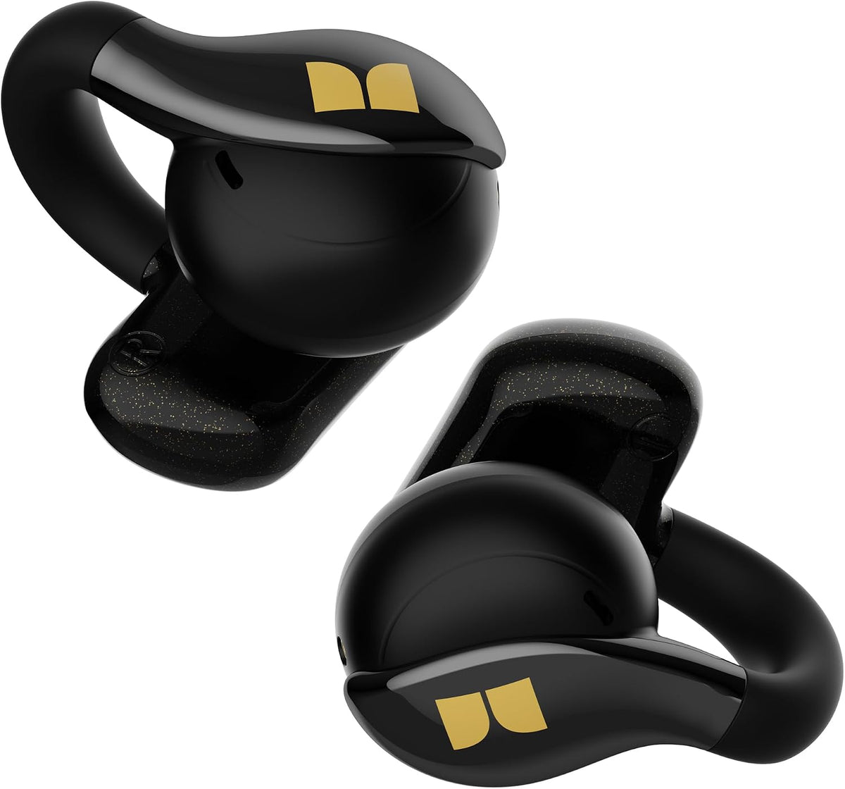Monster AC225 - Auriculares de oído abierto, sonido estéreo, auriculares Bluetooth 6.0 de oreja abierta, auriculares ligeros y cómodos con clip con micrófono ENC para llamadas claras