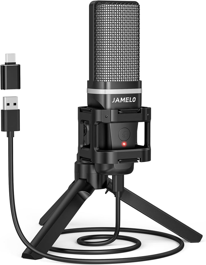 Camola Micrófono USB para juegos, micrófono condensador de grabació...