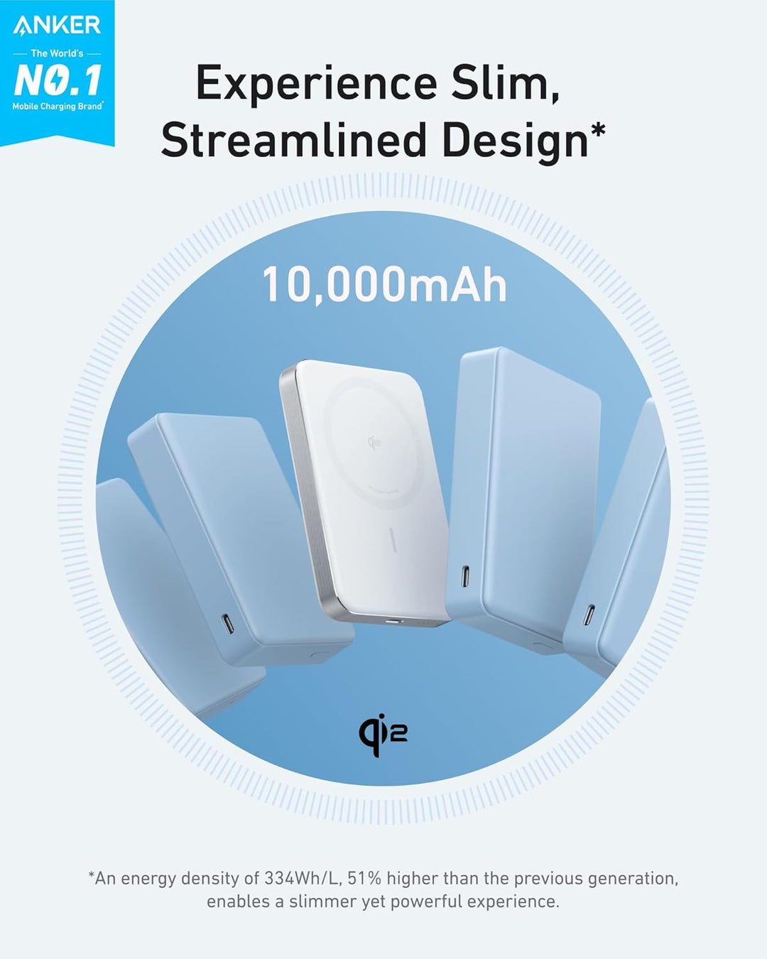 Anker MagGo - Batería externa, batería magnética ultradelgada de 10...