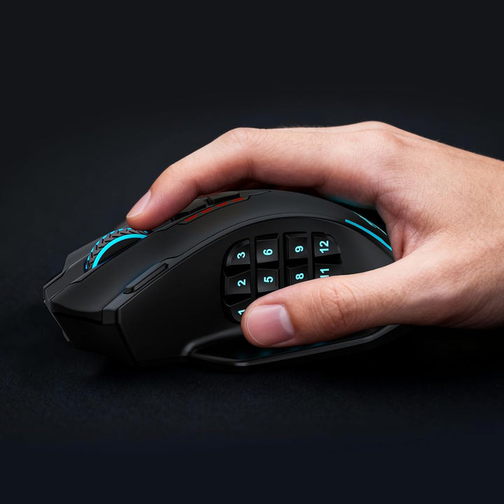 Redragon M913 MAX Ratón inalámbrico para juegos, ratón óptico MMO d...