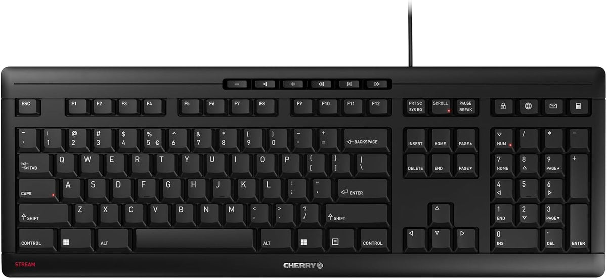 Cherry Teclado Stream, teclado con cable para PC\/portátil, teclas...