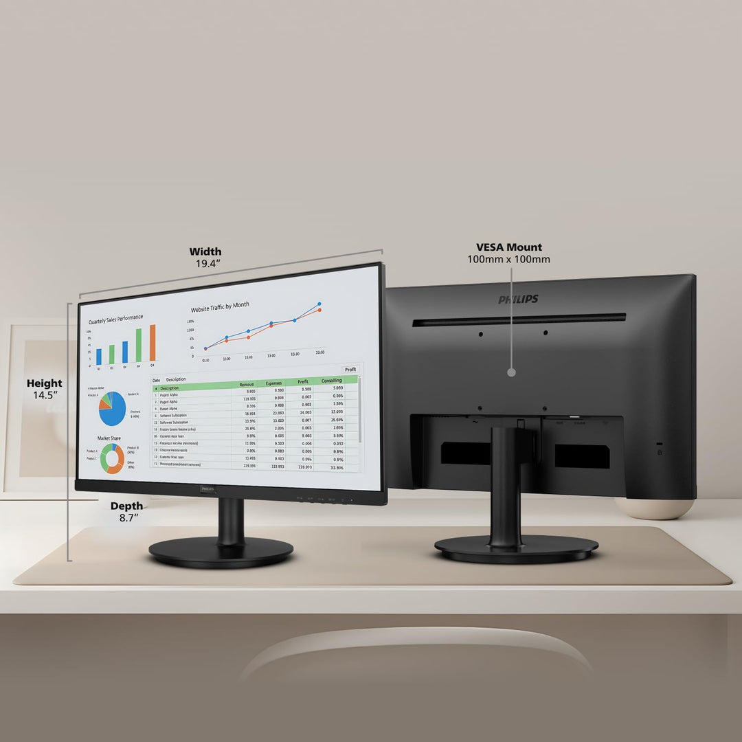 Philips 221V8LB Monitor Full HD delgado de clase de 22 pulgadas (19...