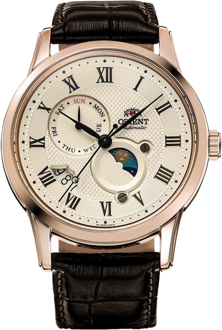 Orient Reloj automático japonés/de cuerda manual de acero inoxidable con cristal de zafiro Modelo: RA-AK00