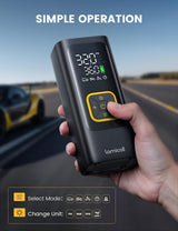 Lamicall - Inflador de neumáticos de automóvil, compresor de aire p...