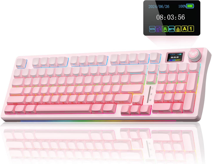 AULA Teclado mecánico inalámbrico S98 Pro con pantalla y perilla, 2...
