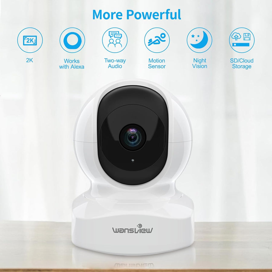 Cámara de seguridad para el hogar, cámara para bebé, cámara WiFi wa...