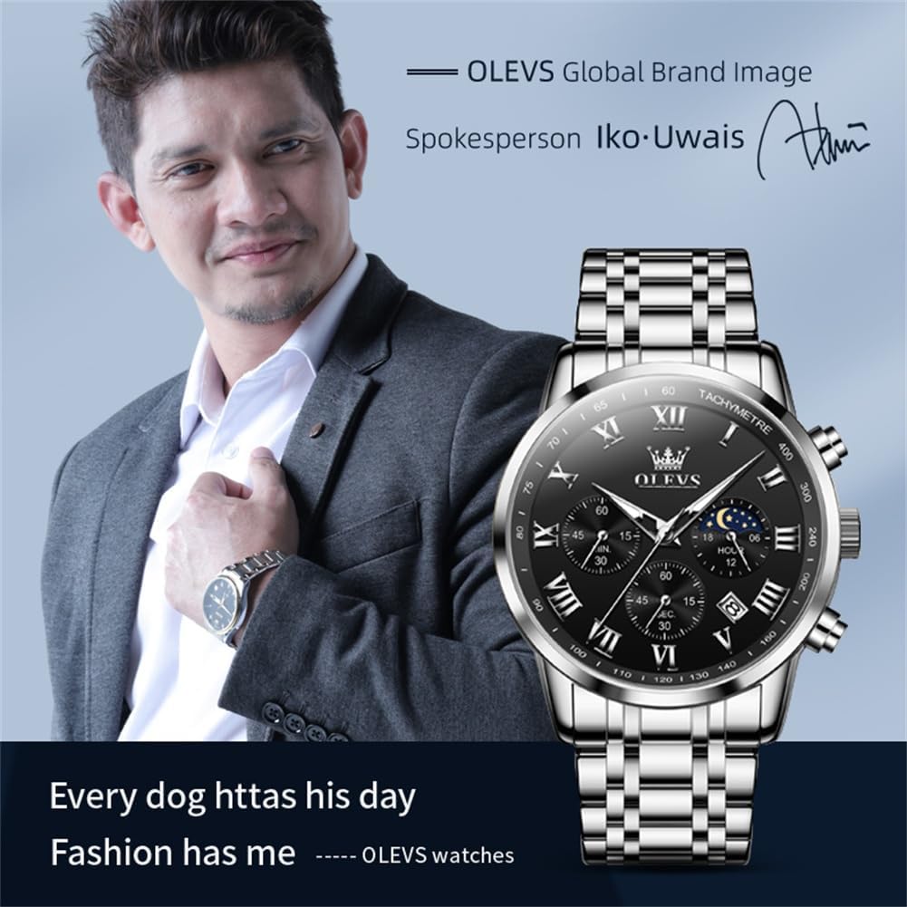 OLEVS Reloj multifunción para hombre, cronógrafo luminoso impermeable con